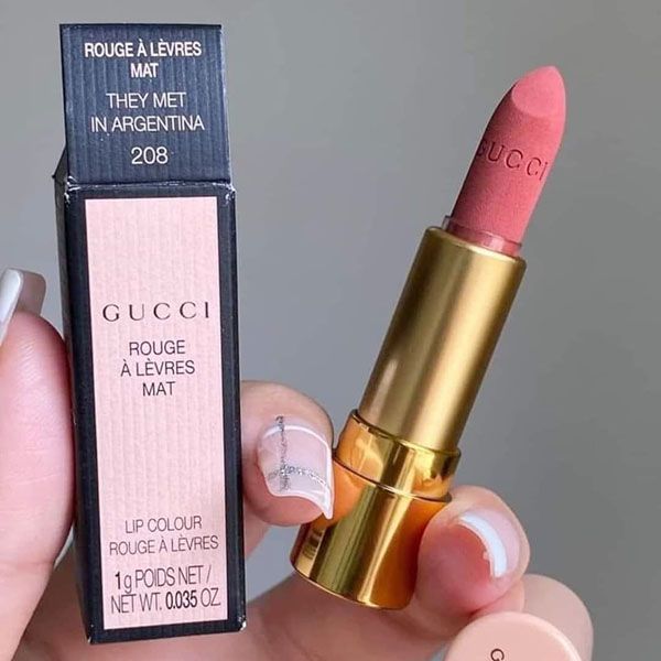 Son Gucci 208 They Met In Argentina Màu Cam Đất 1g - Son Môi - Vua Hàng Hiệu