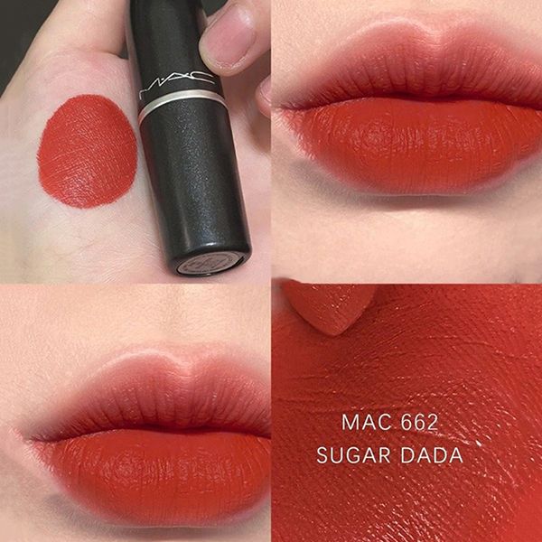 Son MAC Matte Lipstick 662 Sugar Dada Màu Đỏ Cam Gạch - Son Môi - Vua Hàng Hiệu