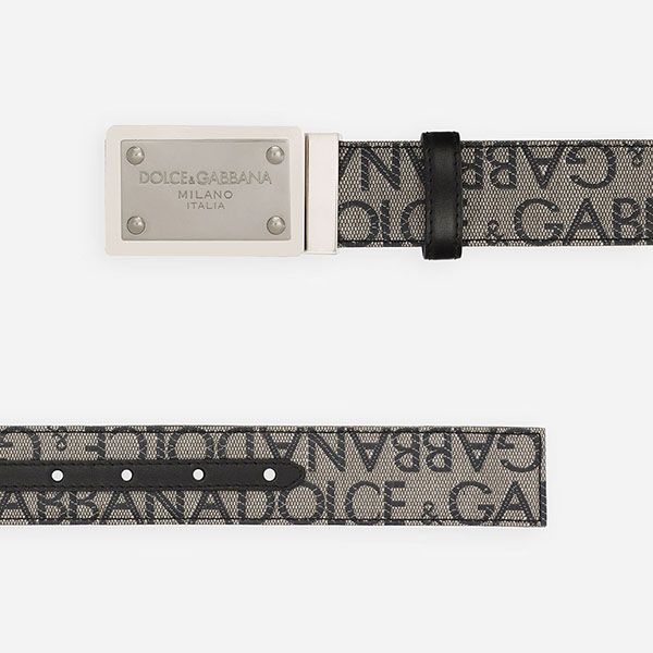 Thắt Lưng Nam Dolce & Gabbana D&G Coated Jacquard Belt With Logo Tag BC4824 Màu Phối Màu Size 85 - Thắt lưng - Vua Hàng Hiệu