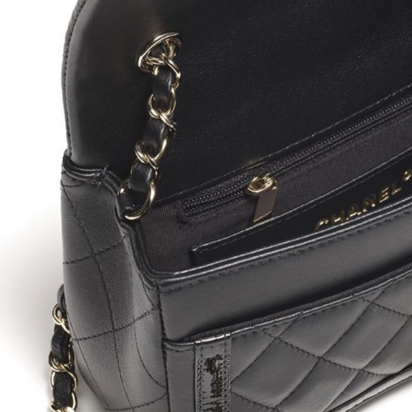 Túi Đeo Chéo Chanel Mini Flap Bag Lambskin Patent Calfskin & Gold Black Màu Đen - Túi xách - Vua Hàng Hiệu