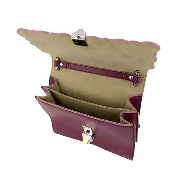 Túi Đeo Chéo Nữ Fendi Kan I Studded Small Wine Handle Bag Màu Đỏ Đô - Túi xách - Vua Hàng Hiệu