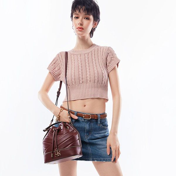 Túi Đeo Chéo Nữ Lyn Mova Bucket Bags LL23FBF251 Màu Đỏ - Túi xách - Vua Hàng Hiệu