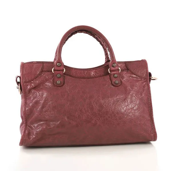 Túi Xách Nữ Balenciaga Red Leather Classic City Bag Màu Đỏ Mận - Túi xách - Vua Hàng Hiệu