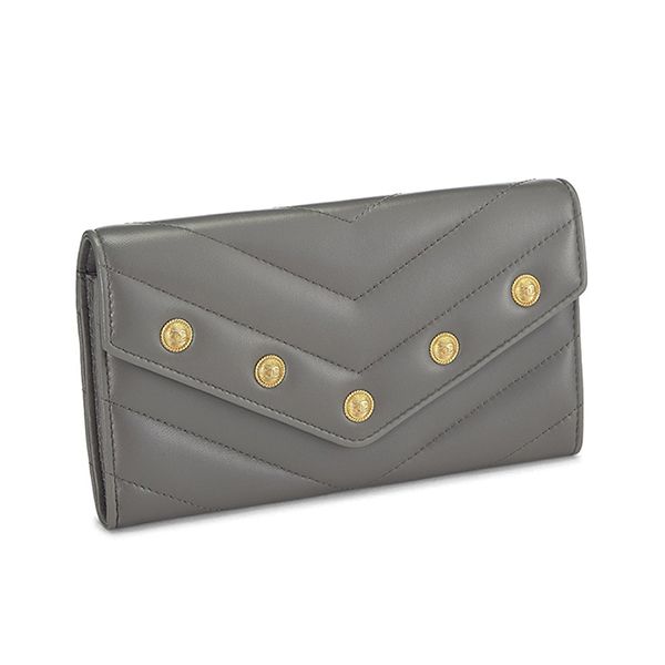 Ví Nữ Chanel Grey Lambskin Chevron Stud Wallet Màu Xám - Túi xách - Vua Hàng Hiệu