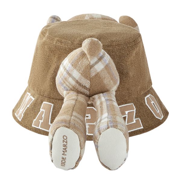 Mũ 13 De Marzo Bear In Wormhole Denim Bucket Hat Brown Màu Nâu - Mũ nón - Vua Hàng Hiệu