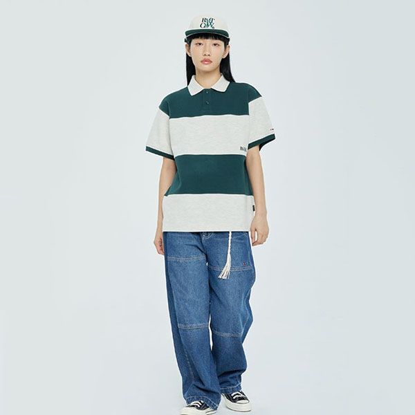 Áo Polo Romantic Crown Stripe Rugby Màu Xanh Xám - Thời trang - Vua Hàng Hiệu