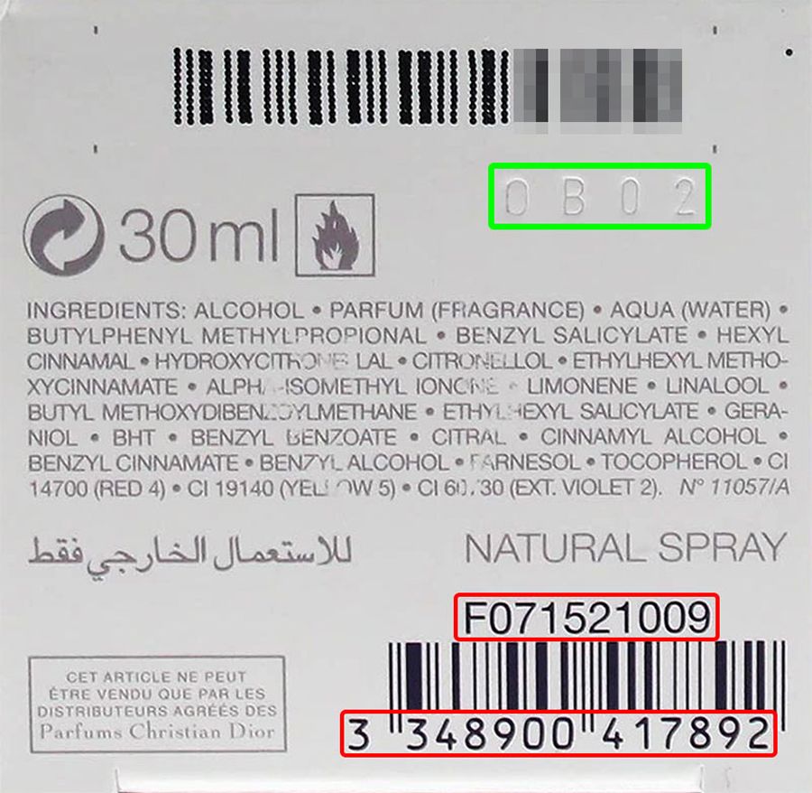 batch code nước hoa, là một dãy số định danh cho lô sản xuất của chai nước hoa