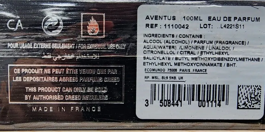 Batch code trong nước hoa Aventus