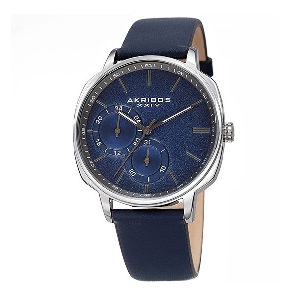 Đồng Hồ Nam Akribos XXIV Silver Case On Blue Strap AK1022BU Màu Xanh Navy Bạc - Đồng hồ - Vua Hàng Hiệu