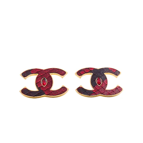 Khuyên Tai Nữ Viya Jewelry VJPT-CR01RD Genuine Red Python Leahter C Shape Earing, 316L Stainless Steel Màu Đỏ - Trang sức - Vua Hàng Hiệu