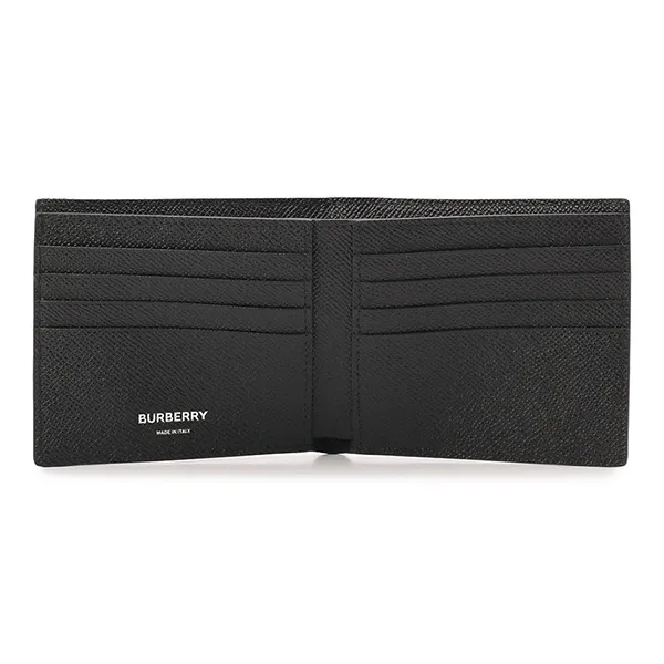 Ví Nam Burberry Icon Stripe Print Bicycle Wallet 8033072 Màu Đen - Túi xách - Vua Hàng Hiệu