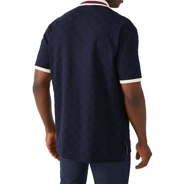 Áo Polo Nam Gucci GG Embroidery Cotton Polo Shirt 768631 Màu Xanh Navy Size M - Thời trang - Vua Hàng Hiệu