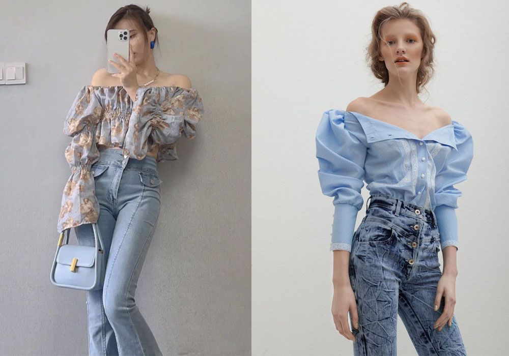 Áo trễ vai tay bồng mặc với gì đẹp? Gợi cách phối đồ xinh, tôn dáng