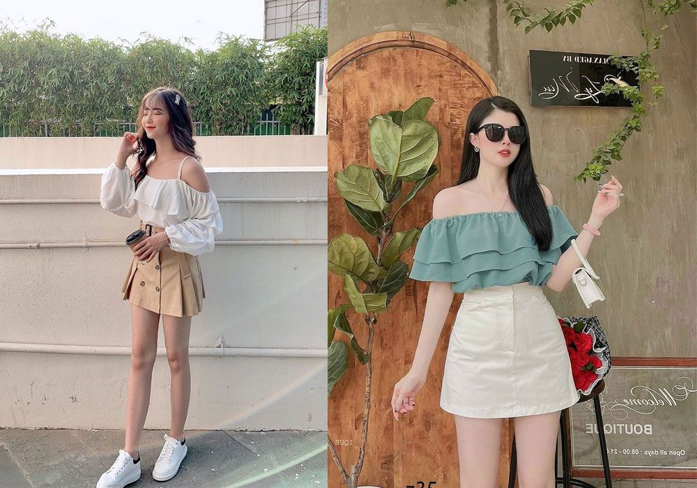 Áo trễ vai tay bồng mặc với gì đẹp? Gợi cách phối đồ xinh, tôn dáng