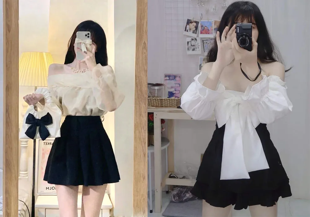 Áo trễ vai tay bồng mặc với gì đẹp? Gợi cách phối đồ xinh, tôn dáng