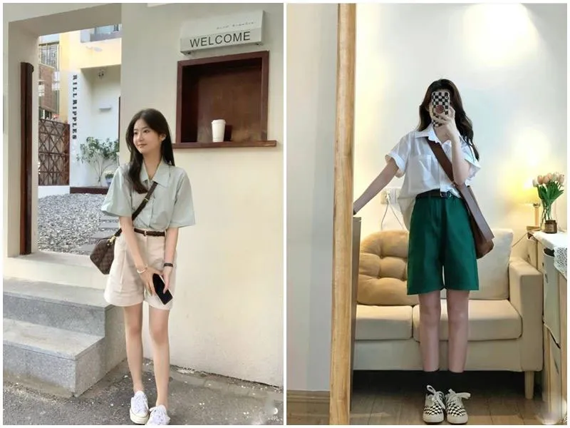 20 cách phối áo sơ mi tay ngắn sao cho đẹp, rất ấn tượng