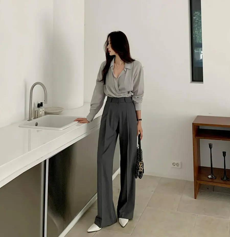 10 cách phối áo sơ mi và quần ống rộng sành điệu cho nàng hè này