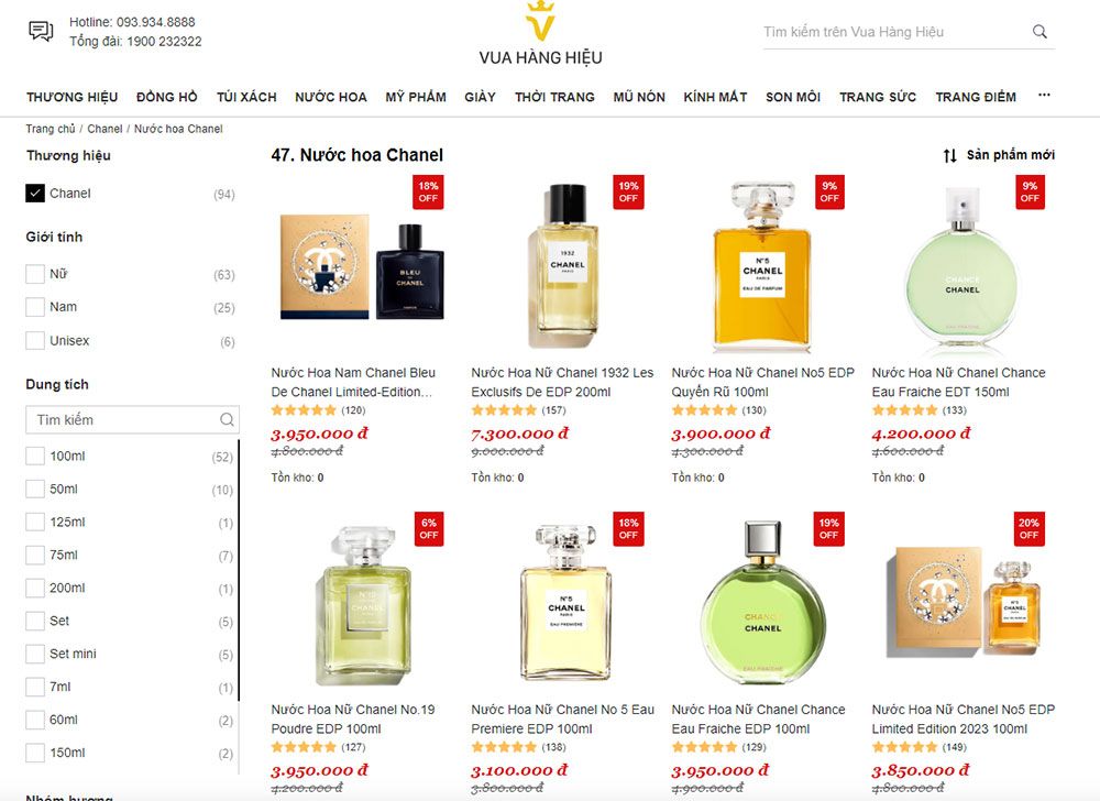 Top 10 địa chỉ bán nước hoa Chanel ở Hà Nội giá tốt, uy tín