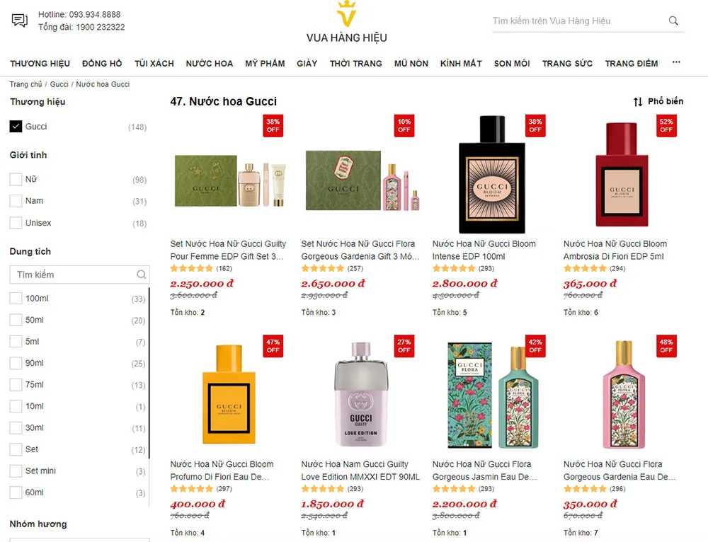 Top 9 địa chỉ bán nước hoa Gucci chính hãng, giá tốt