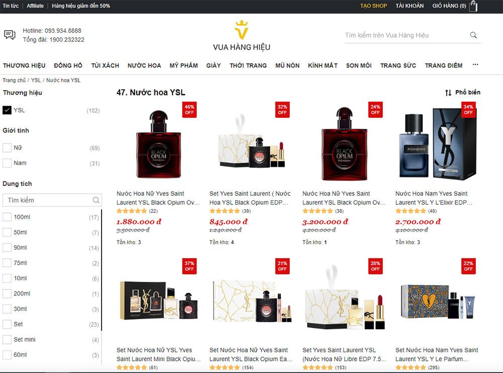 Top 9 địa chỉ mua nước hoa YSL chính hãng, giá tốt