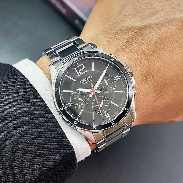 Đồng Hồ Nam Casio MTP-1374D-1AVDF Màu Đen Bạc - Đồng hồ - Vua Hàng Hiệu