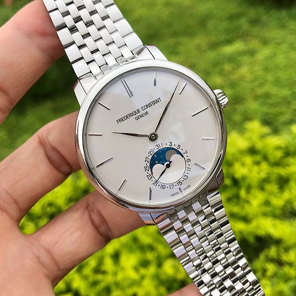 Đồng Hồ Nam Frederique Constant Slimline Moonphase FC-705S4S6B Màu Bạc Trắng - Đồng hồ - Vua Hàng Hiệu