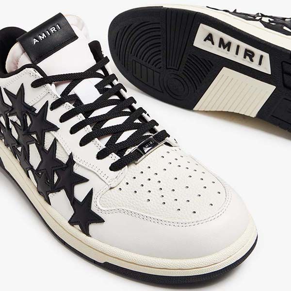 Giày Sneakers Nam Amiri White With Stars Logo PS24MFS025 Màu Đen Trắng Size 40 - Giày - Vua Hàng Hiệu
