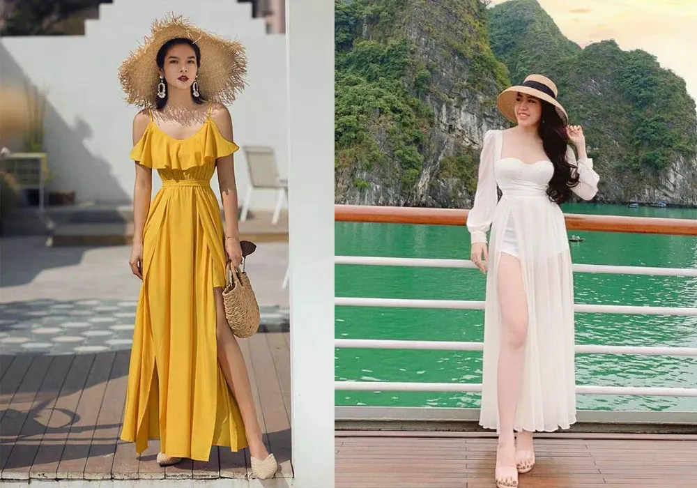 10 mẫu váy đi biển cho người bắp tay to che khuyết điểm hoàn hảo