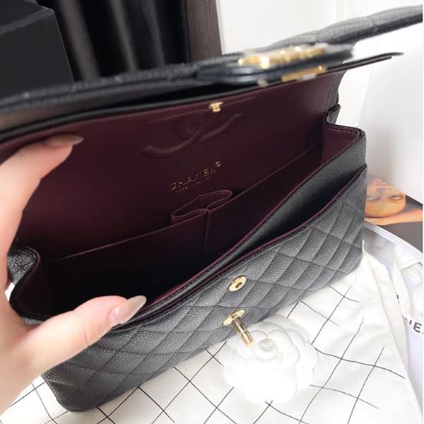 Túi Đeo Chéo Nữ Chanel Grained Calfskin & Gold Tone Metal Small Classic Black A01113 Y01864 C3906 Màu Đen - Túi xách - Vua Hàng Hiệu