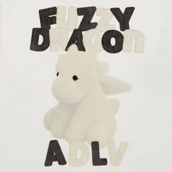 Áo Phông Acmé De La Vie ADLV Fuzzy Font Dragon Short Sleeve T-Shirt Màu Trắng Kem Size 1 - Thời trang - Vua Hàng Hiệu