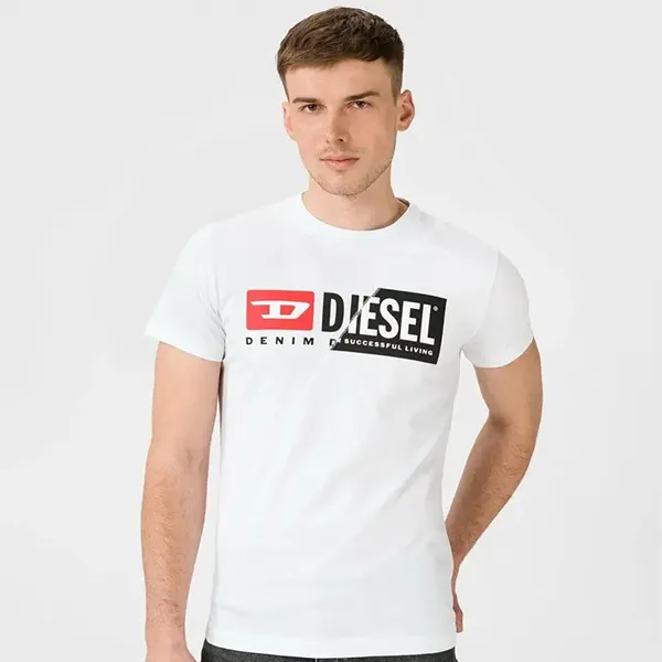 Áo Phông Nam Diesel Tshirt 00SDP10091A GA04 Màu Trắng Size M - Thời trang - Vua Hàng Hiệu