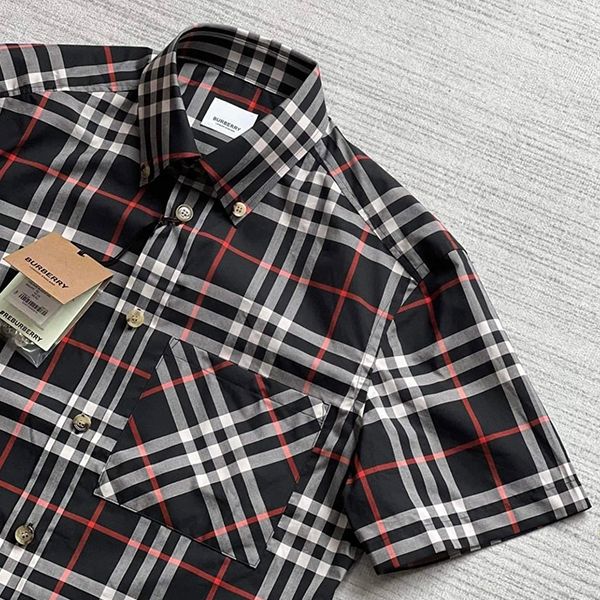 Áo Sơ Mi Cộc Tay Nam Burberry Soft Fawn Ip Check 8073410 Màu Đen Kẻ Size S - Thời trang - Vua Hàng Hiệu