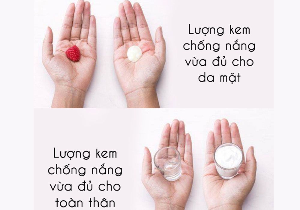 Bôi kem chống nắng bao nhiêu là đủ cho mặt và body?