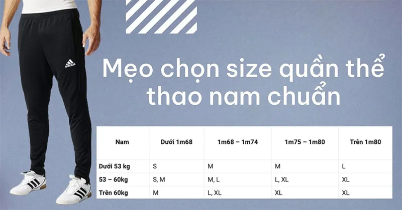 Cách chọn size quần áo thể thao nam đẹp, vừa vặn và thoải mái