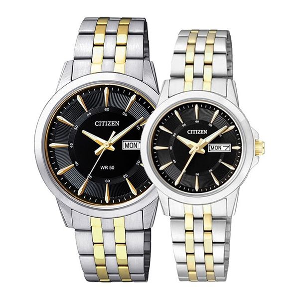 Đồng Hồ Đôi Citizen Quartz BF2018-52E/EQ0608-55E Màu Bạc Vàng - Đồng hồ - Vua Hàng Hiệu