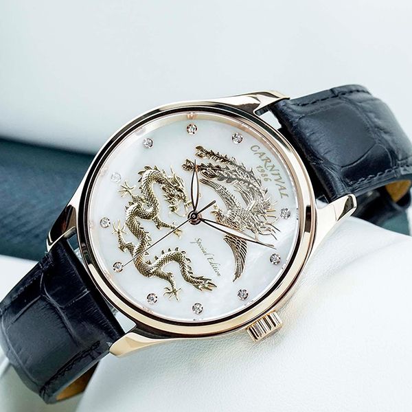 Đồng Hồ Nam I&W Carnival 8101G-D Long Phụng Màu Đen Vàng - Đồng hồ - Vua Hàng Hiệu