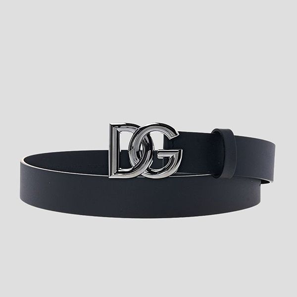 Thắt Lưng Nam Dolce & Gabbana D&G Belt Black Leather With Silver Logo BC4644 AX622 8V363 Bản 3.5cm Màu Đen Size 90 - Thắt lưng - Vua Hàng Hiệu