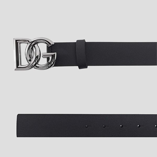 Thắt Lưng Nam Dolce & Gabbana D&G Belt Black Leather With Silver Logo BC4644 AX622 8V363 Bản 3.5cm Màu Đen Size 90 - Thắt lưng - Vua Hàng Hiệu