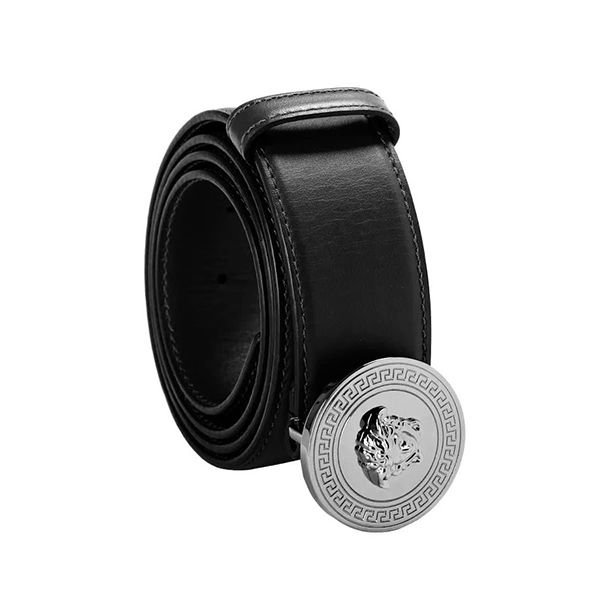 Thắt Lưng Nam Versace Black Leather Metal Buckle Decorated 1006276 Medusa Belt Màu Đen Size 85 - Thắt lưng - Vua Hàng Hiệu