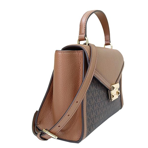 Túi Đeo Chéo Nữ Michael Kors MK Whitney Medium Logo Satchel Màu Nâu - Túi xách - Vua Hàng Hiệu