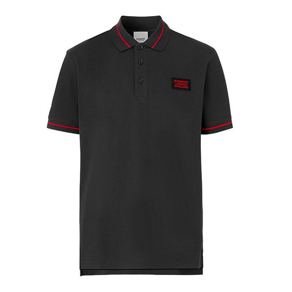 Áo Polo Burberry Logo Appliqué Polo Shirt Màu Ghi Size L - Thời trang - Vua Hàng Hiệu