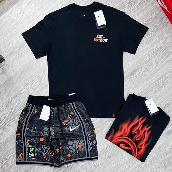 Bộ Quần Áo Cộc Tay Nam Nike Max90 Basketball Just Do It FJ2324-010/FQ0352-010 Màu Đen Size L - Thời trang - Vua Hàng Hiệu