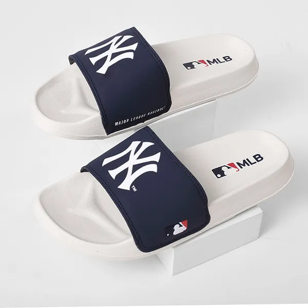 Dép MLB NY Slide Dark Blue SS21SD003 Màu Trắng Xanh Size 250 - Dép - Vua Hàng Hiệu