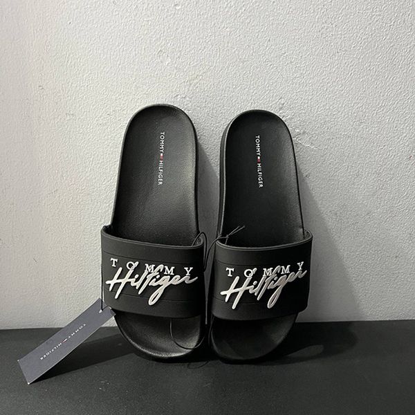 Dép Tommy Hilfiger Davys Slide Black Màu Đen Size 38 L - Dép - Vua Hàng Hiệu