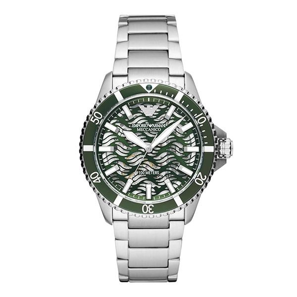 Đồng Hồ Nam Emporio Armani Automatic Stainless Steel Watch AR60061 Màu Bạc/Xanh - Đồng hồ - Vua Hàng Hiệu