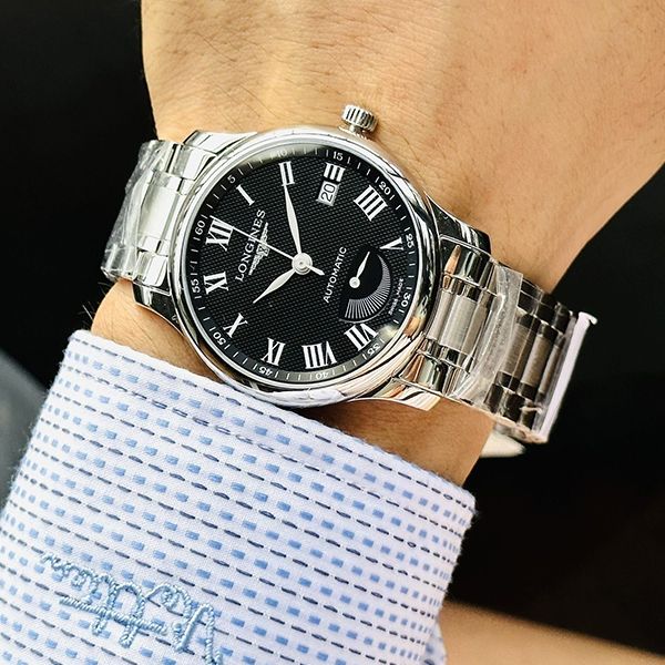 Đồng Hồ Nam Longines Master Collection Stainless L2.708.4.51.6 Màu Bạc Đen - Đồng hồ - Vua Hàng Hiệu
