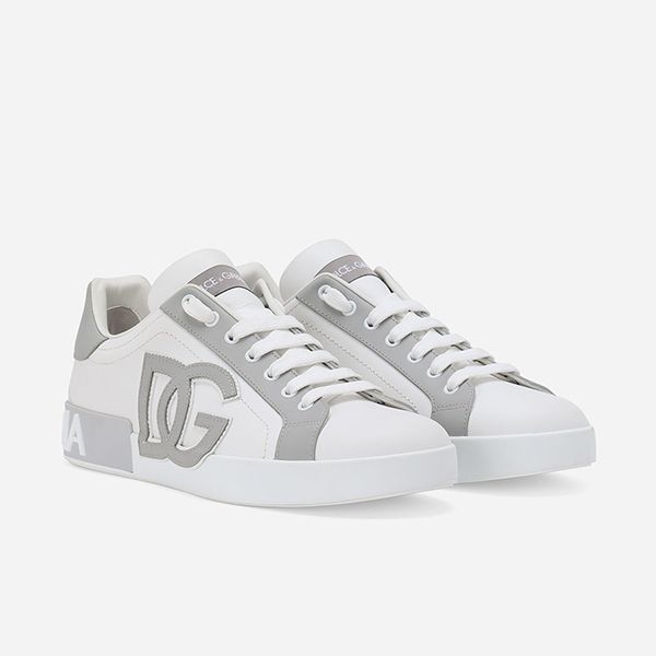 Giày Thể Thao Nam Dolce & Gabbana D&G Calfskin Portofino Sneakers CS1772AT38989642 Màu Trắng Xám Size 40.5 - Giày - Vua Hàng Hiệu