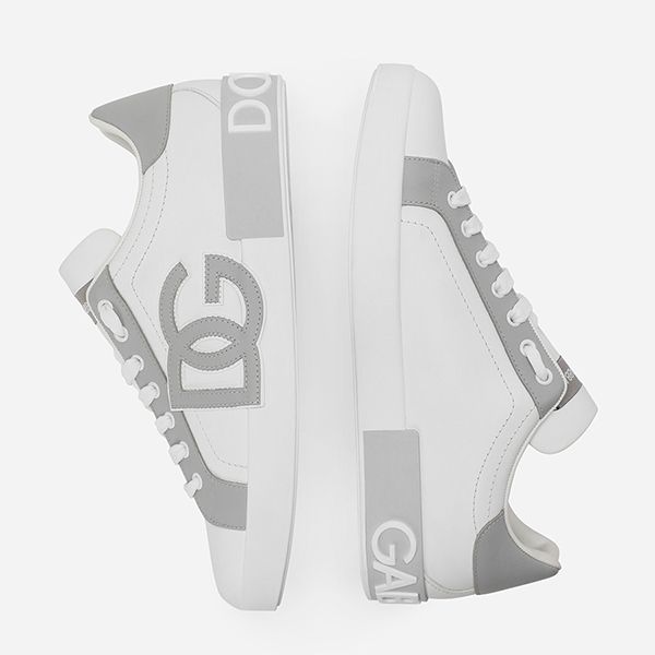Giày Thể Thao Nam Dolce & Gabbana D&G Calfskin Portofino Sneakers CS1772AT38989642 Màu Trắng Xám Size 40.5 - Giày - Vua Hàng Hiệu