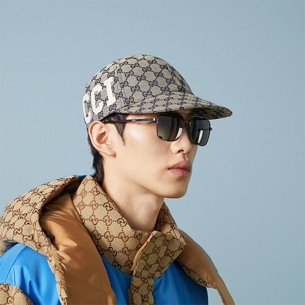 Mũ Gucci GG Logo And Patch 25 Gucci Hat Màu Be Phối Xanh Size S - Mũ nón - Vua Hàng Hiệu