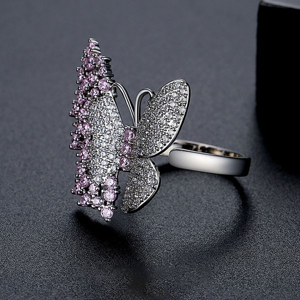 Nhẫn Nữ Kya Jewel Pink Butterfly Drop R278 Màu Bạc/Hồng - Trang sức - Vua Hàng Hiệu